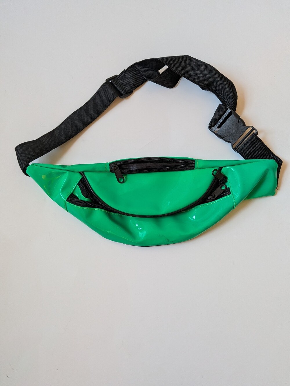 Green Faux Patent Leather Fanny Pack